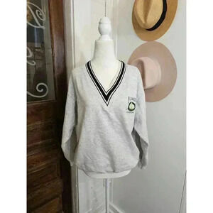 Vintage SAM Beach Florida Women's Size XL V-neck Gray Sweater